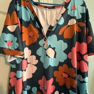 Floral Print Women's Top - Multicolor